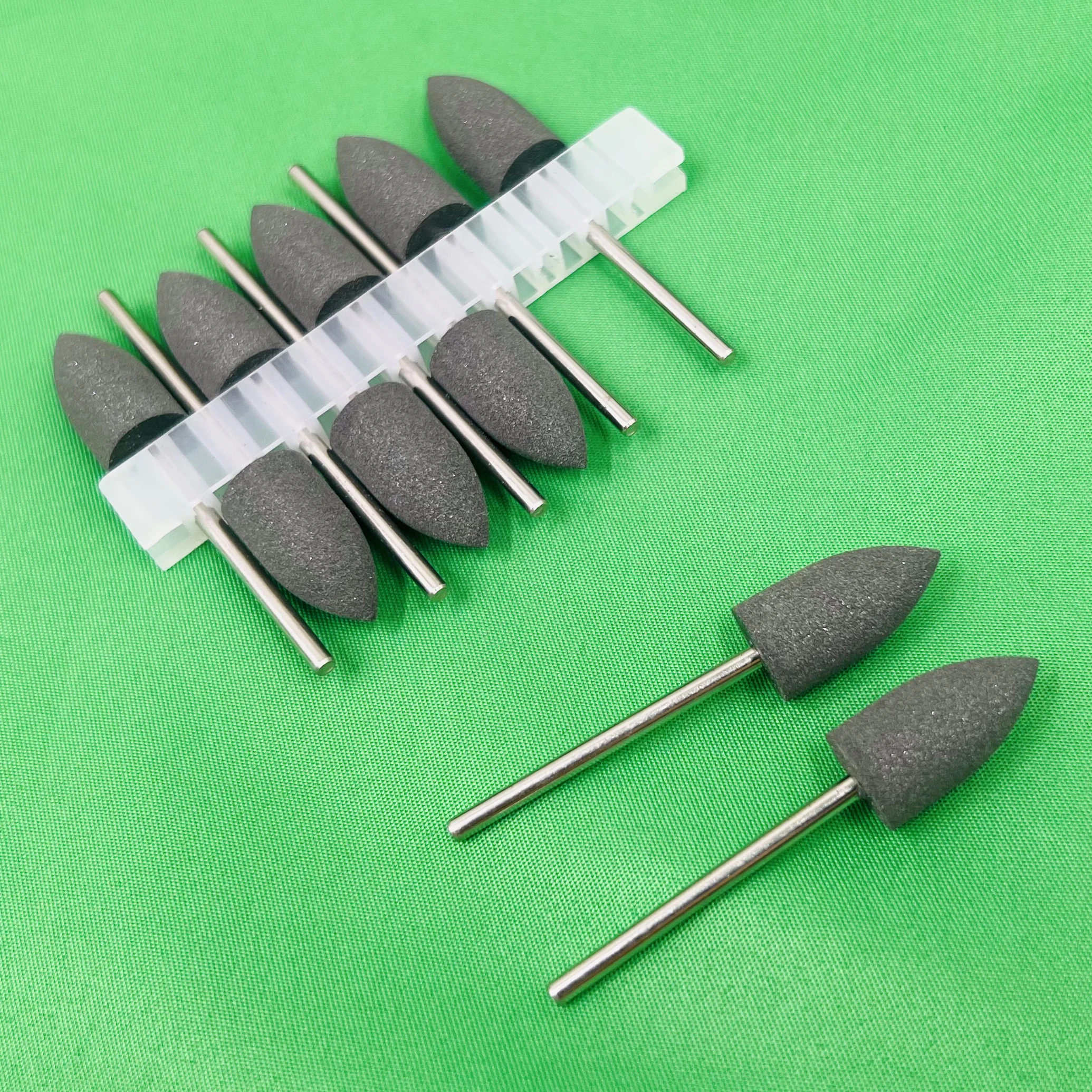 50pcs Dental Lab Silicone Rubber Polishers Diamond Polishing Burs 2.35mm Gray