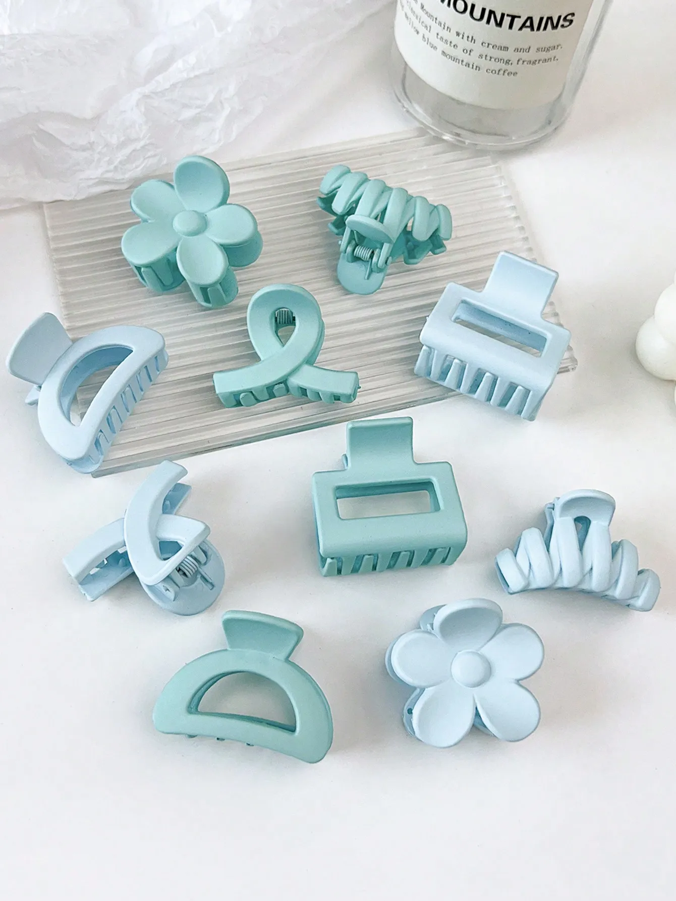10 Stück mehrfarbige kleine Haarklammern, niedliche Blumen, rutschfeste Kieferklammern, 5 Stile, Bananenklammern, Haarschmuck für Frauen und Mädchen – Detail 15