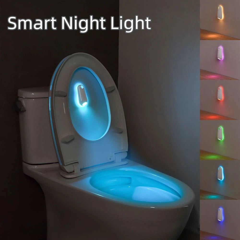 luz-noturna-para-banheiro-com-sensor-de-movimento-em-8-cores-lampada-noturna-a-prova-d'Agua-ipx3-luzes-led-rgb-gradiente-com-carregamento-tipo-c