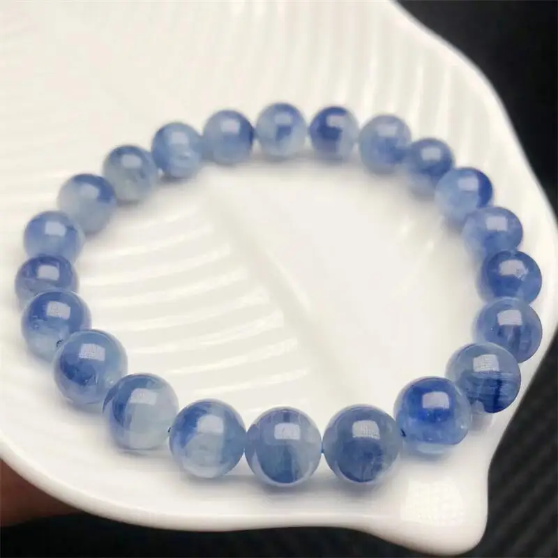 8MM Natural Jade Kyanite Bracelet Handmade Fortune Energy Bangle Mineral Woman Amulet Jewelry Gift 1PCS