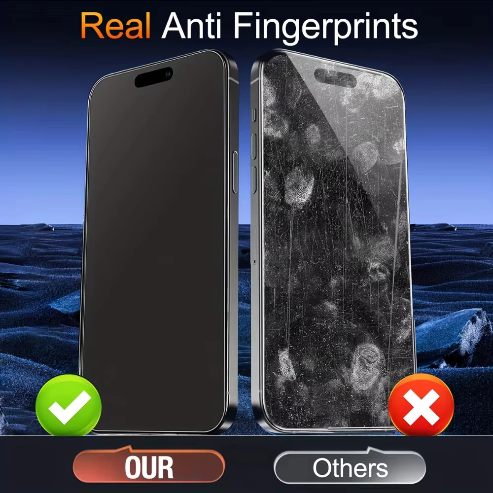 2Pcs Matte Privacy Screen Protector For iPhone 17 16 13 15 14 11 12 Pro Max 16e Air 7 8 Plus SE XR XS Anti-Spy Soft Ceramic Film view 3