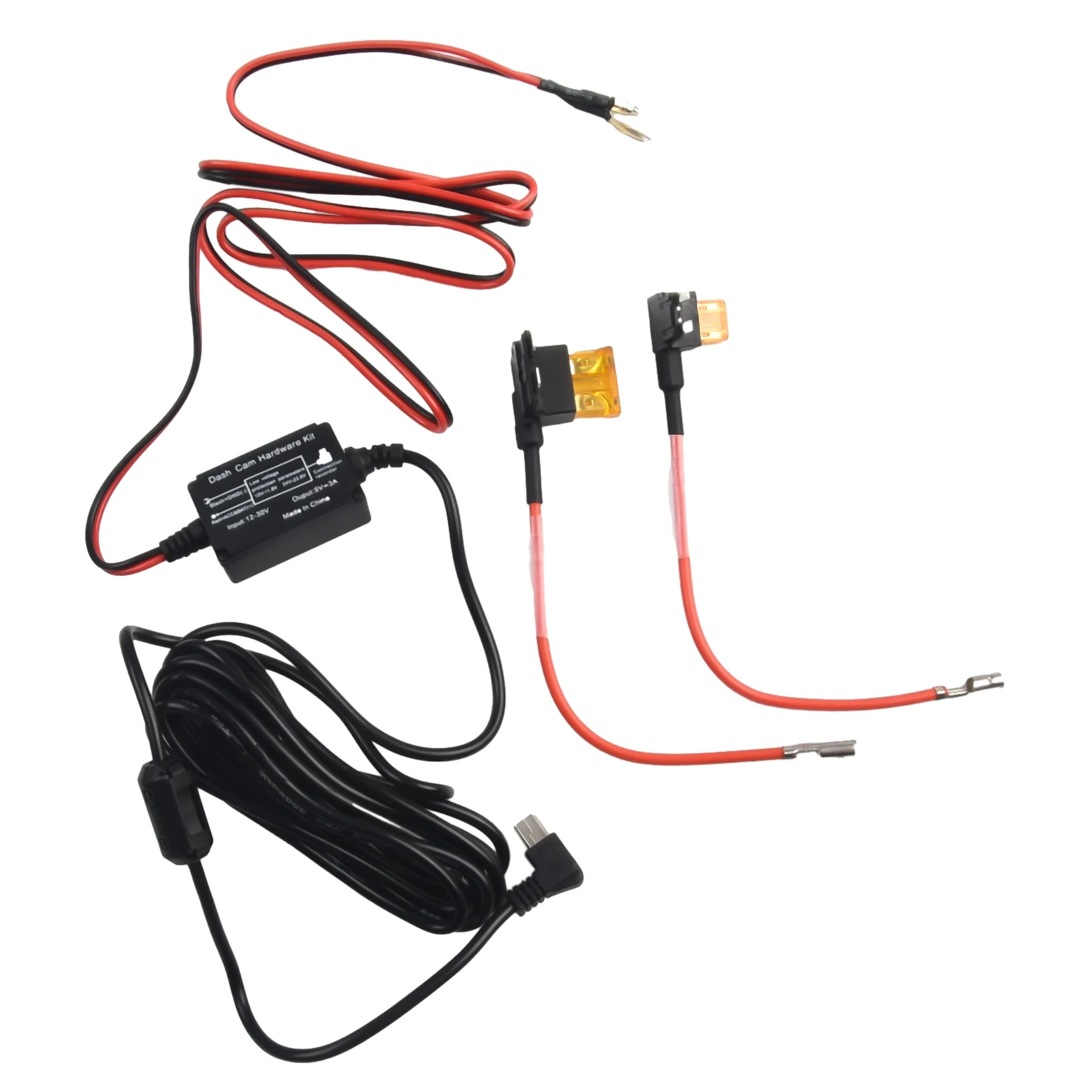Hard Wire Fuse Car Recorder for Dash Cam Hardwire Kit with USB Port and Low Voltage Protection for 24 Hour Surveillance
