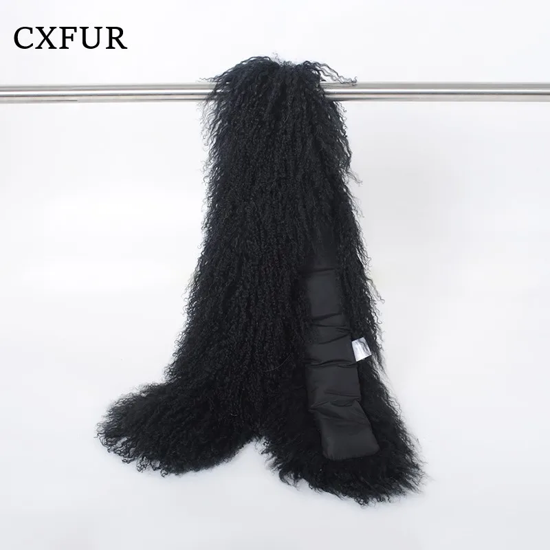 European Fashion Outfits Women Real Mongolian Lamb Fur Scarf CX-S-31