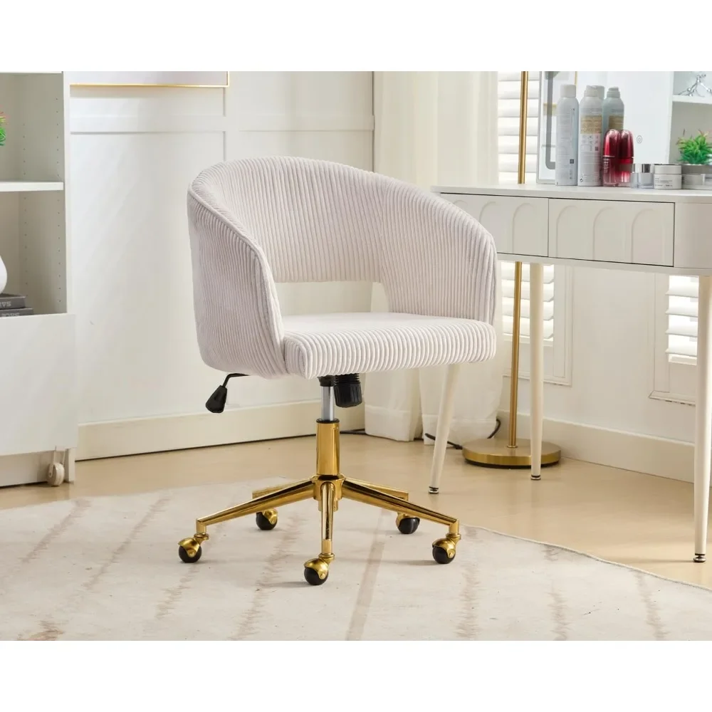 Home Office Chair Swivel Velvet Chair Accent Armchair Upholstered Modern Tufted Chairs with Gold Base Seat Computer Task Stools