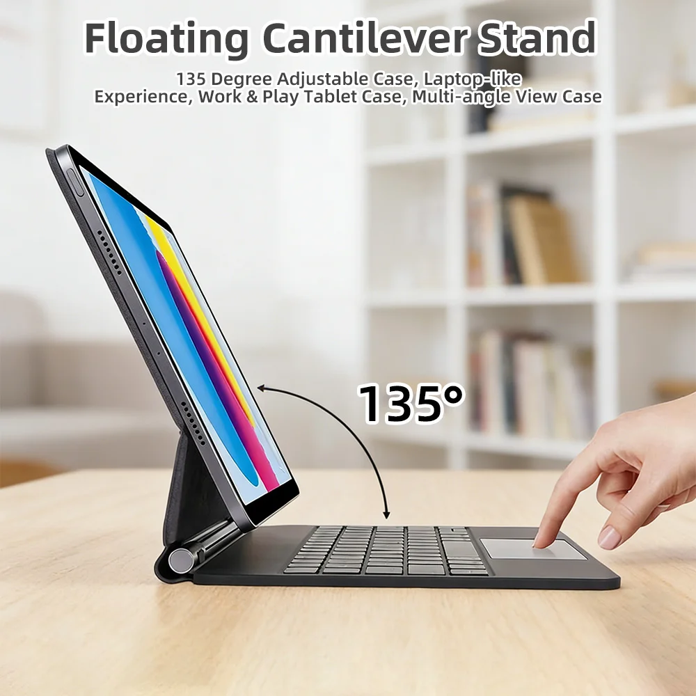 2026 Magic Keyboard with Bluetooth for iPad 11th 10th Magnetic Case for iPad a16  A3354 A3355 A3356 A2696 Smart Book Cover