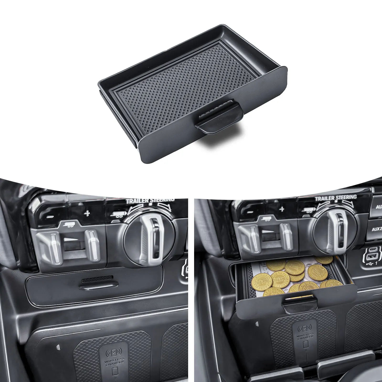 For 2019-2026 Dodge RAM 1500 2500 3500 Drawer Storage Box Tray Interior Center Console Organizer Cubby Drawer Car Accessories