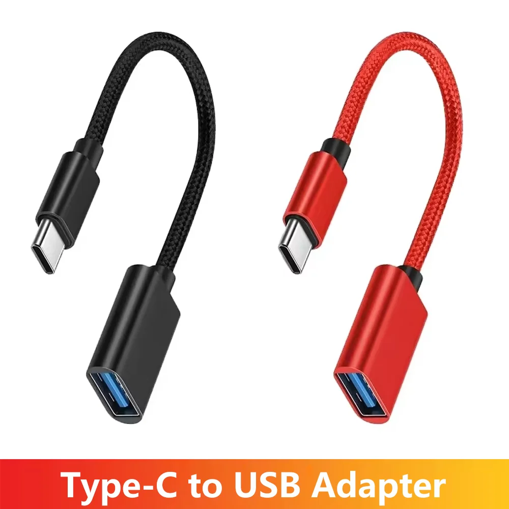 For Mobile Phone USB Female to Type C Male Adapter OTG 15.5CM Long Cable For Xiaomi Samsung S20 Huawei OTG Data Cable Converter