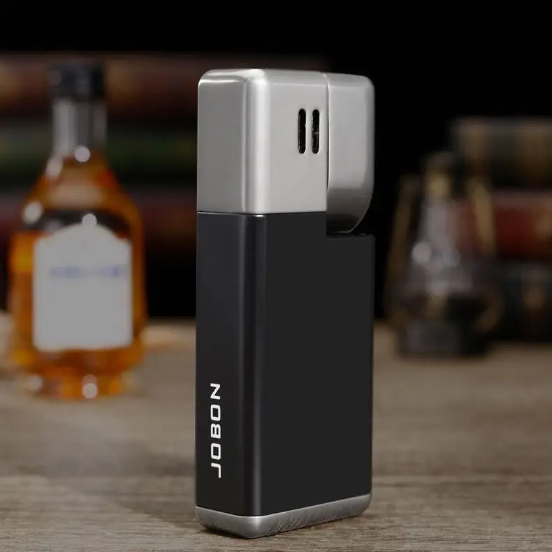 JOBON جديد أنبوب قابل للطي متكامل قابل للنفخ ولاعة لهب مائلة مادة معدنية هدايا رجالية راقية