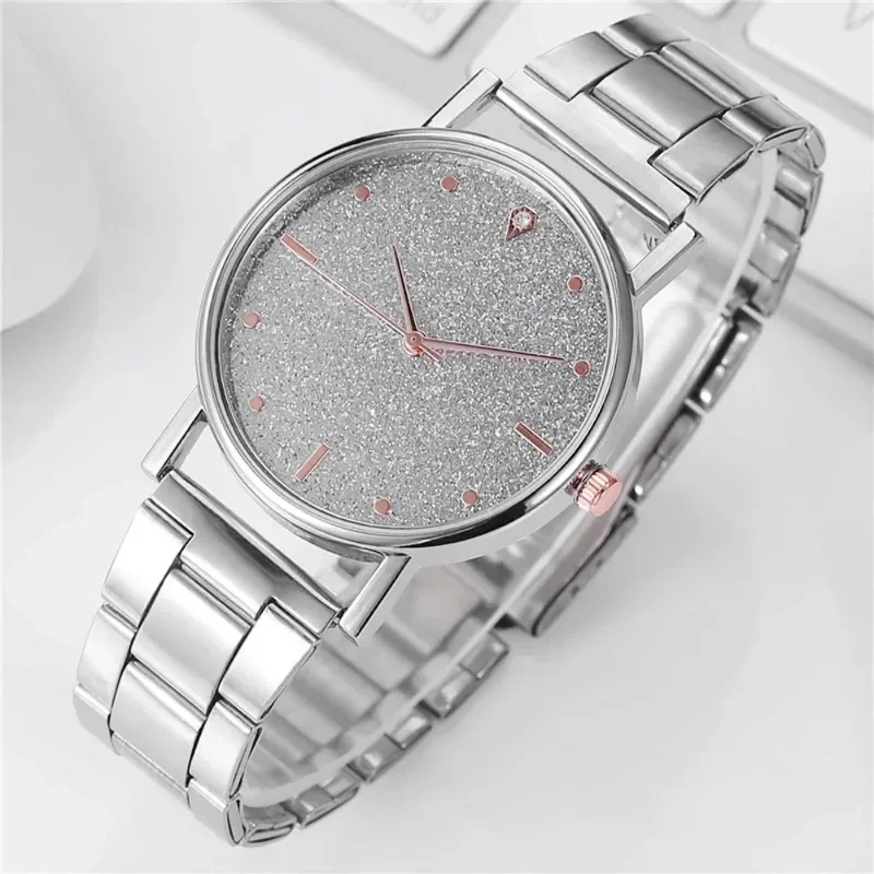 Relógio casual feminino 204 marca superior de luxo céu estrelado senhora banda aço inoxidável analógico quartzo relógio pulso dropshipping relojes mujer