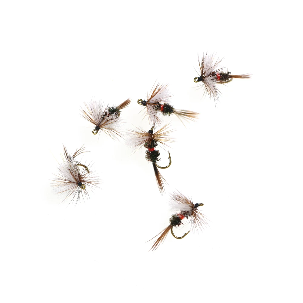 6 Stück # 10 # 12 # 14 # 16 # 18 Adams Trockenfliegen-Haken mit Widerhaken, Leichter Hendrickson Forellen-Angelköder, Mayfly, Caddis, Midge, Angelfliegen für Erwachsene – Detail 19