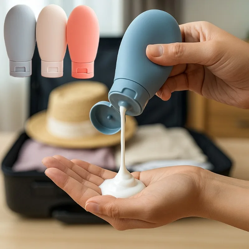 4Pcs/Set Refillable Bottle 60ml Soft Lotion Container Squeeze Tube Empty Bottle Portable Travel Shampoo Bottle