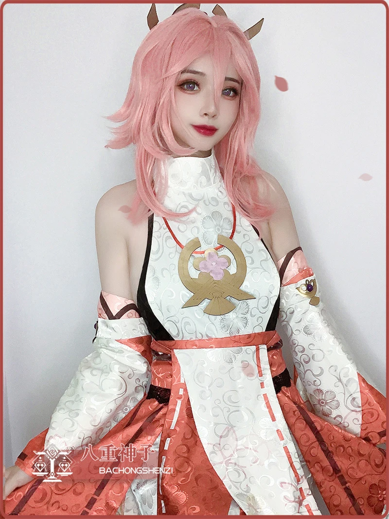 Vivi-Cos Game Genshin Impact Yae Miko Cosplay Costume Sexy Gorgeous Uniform Halloween Party Role Play Outfit New S-XL