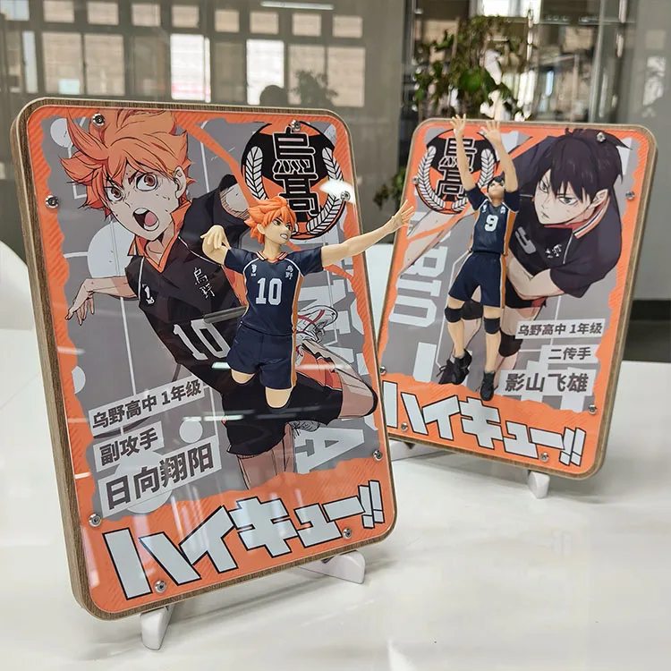 Anime Haikyuu!! Shoyo Hinata Kotaro Bokuto Tobio Kageyama Akaashi Keiji Cosplay Stereoscopic Standing Sign Decorative Picture