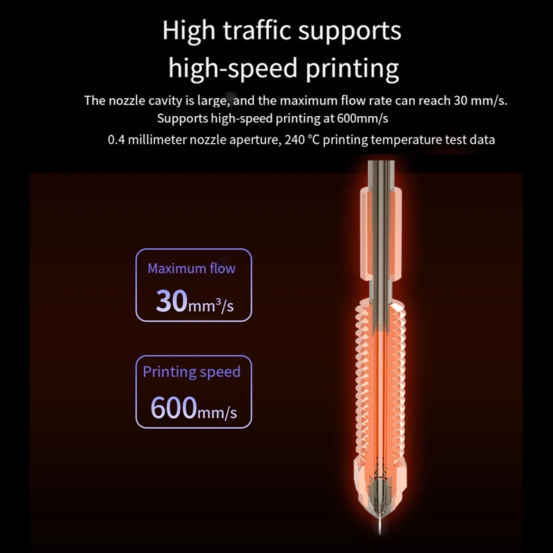 

Встроенное быстросъемное биметаллическое сопло для аксессуаров для 3D-принтеров K2 PLUS