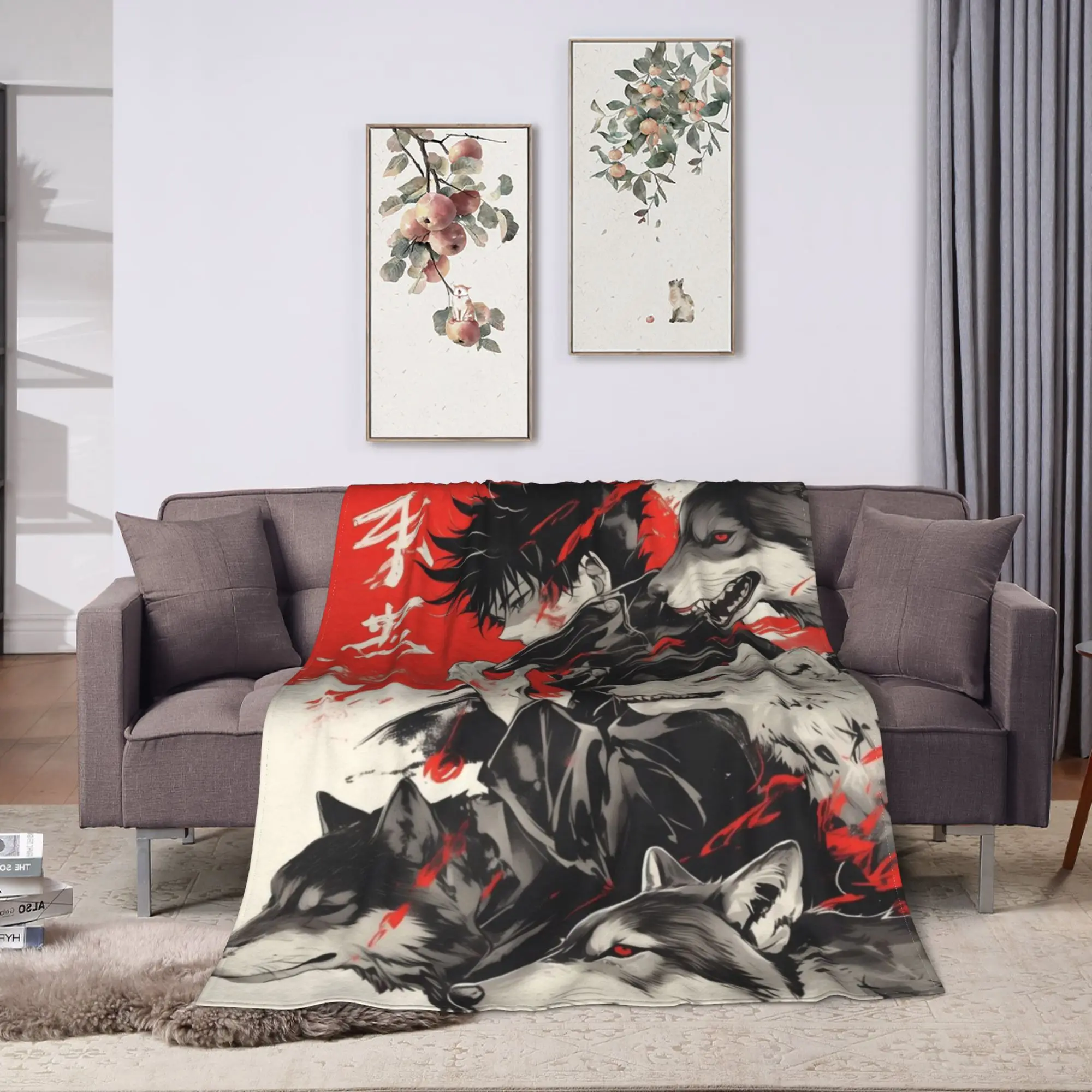 Megumi Fushiguro Blanket Quality Warm Soft J-Jujutsus K-Kaisens Throw Blanket Winter Camping Living Room Fluffy Bedspread