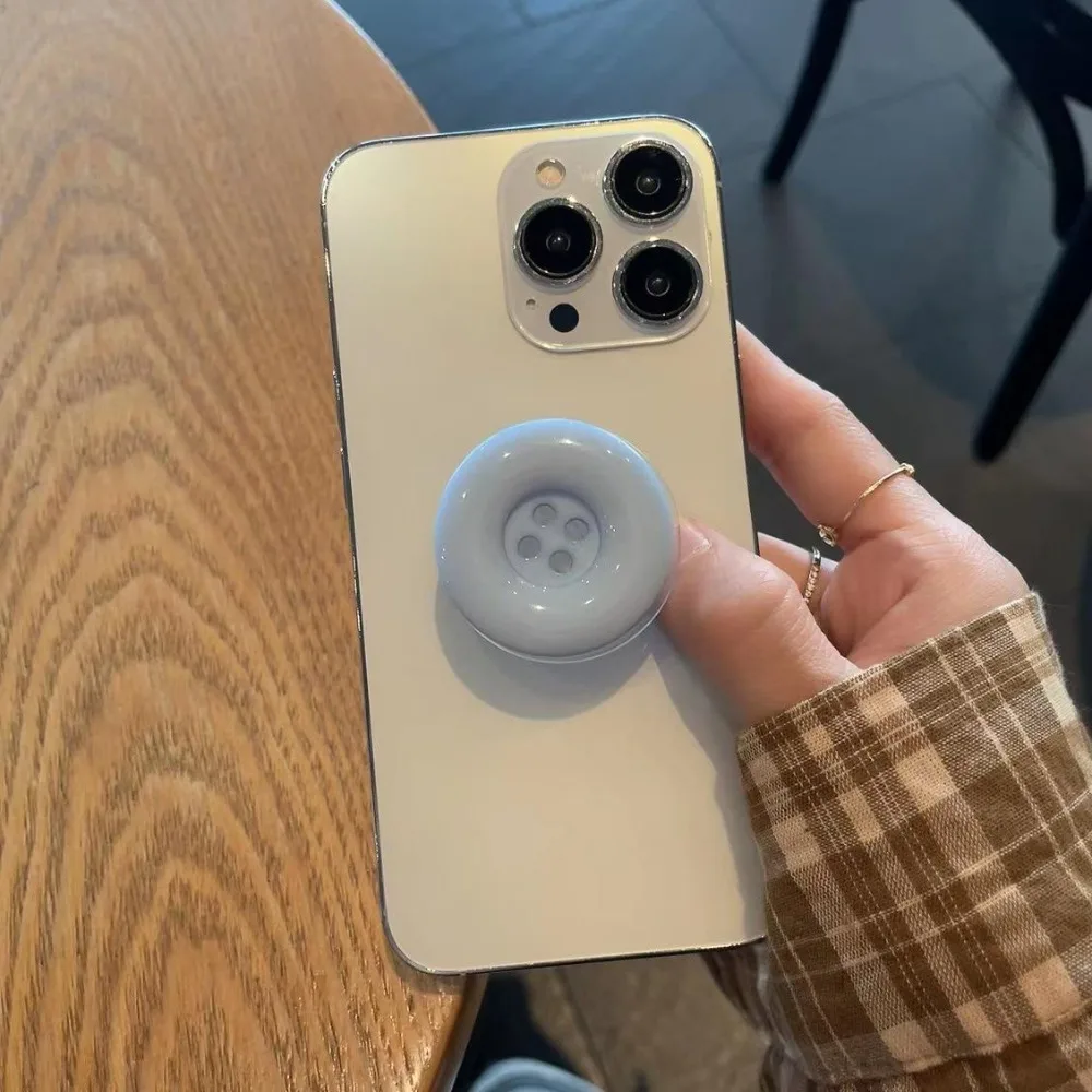 Fashion 3D Simulated Button Phone Stand Phone Grip Adhesive Adhesive Retractable Phone Stand Cute Candy Buttons Phone Grip