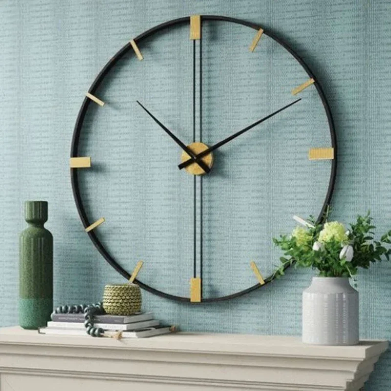 Nordic Wall Clocks Metal Wall Watch Luxury Clock Mechanism Silent Design Large Living Room Clocks Modern Home and Decoration