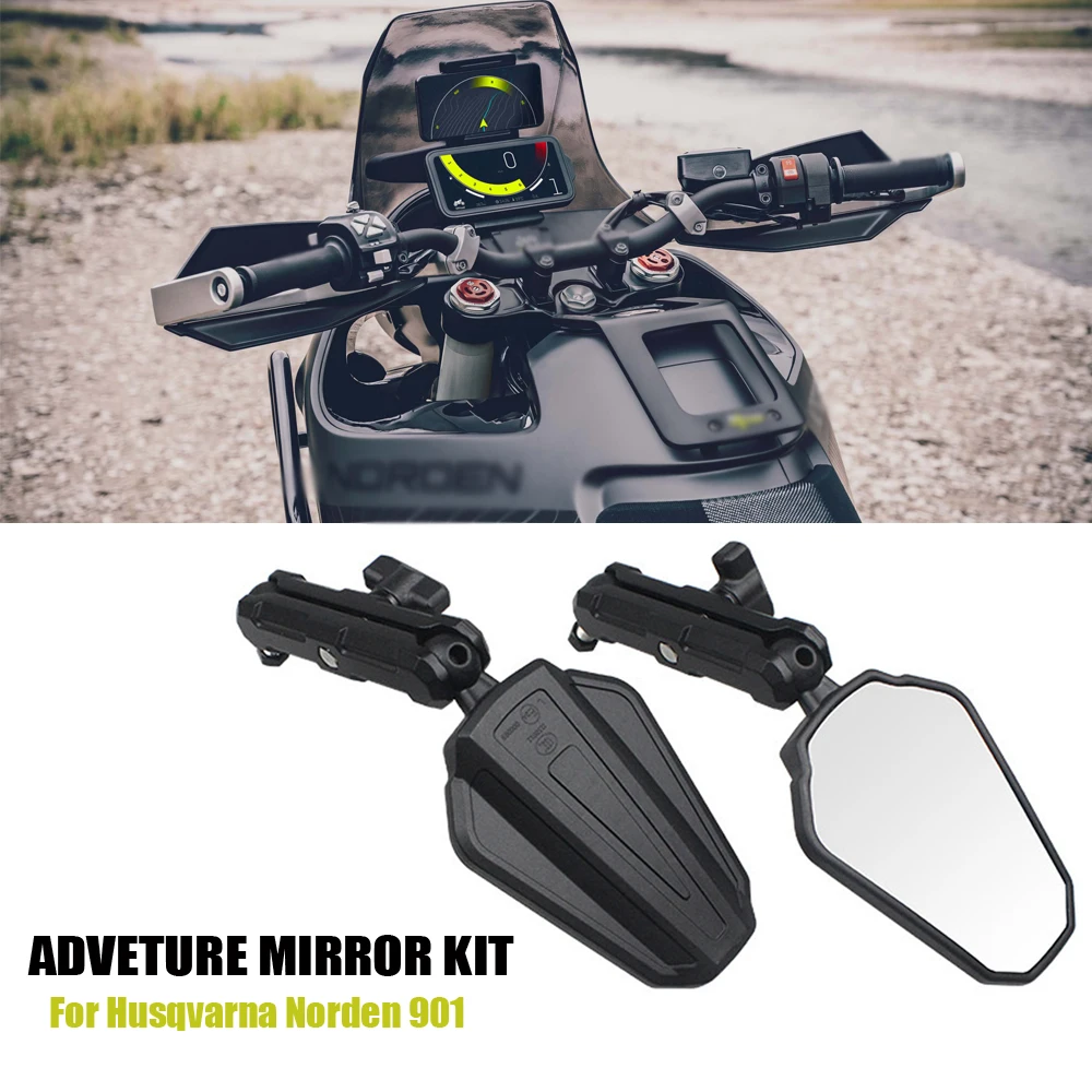 

For Husqvarna Norden 901 norden901 NORDEN 901 Motorcycle Rearview Mirror Adventure ADV Foldable Mirrors Ball Stud with bolts