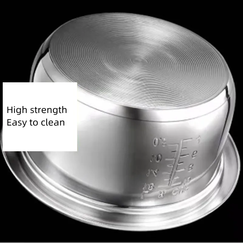 طباخ الأرز الفولاذ المقاوم للصدأ مزدوجة القاع الغذاء الصف بطانة الداخلية طباخ الأرز المنزلية