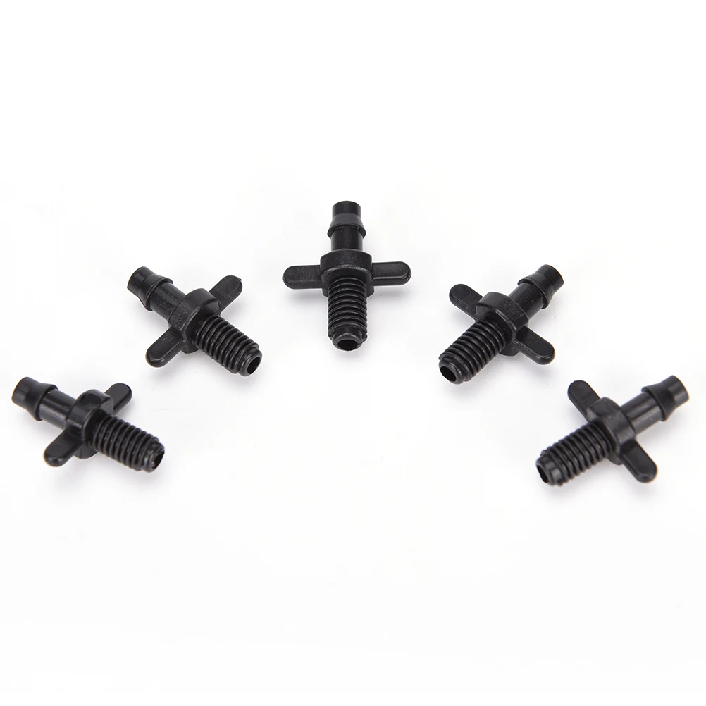 Adaptador de PVC de riego automático, manguera de 4/7mm, adaptador de línea de goteo, rosca de Tubo macho x púa para tubo emisor de PE, 50 Uds.
