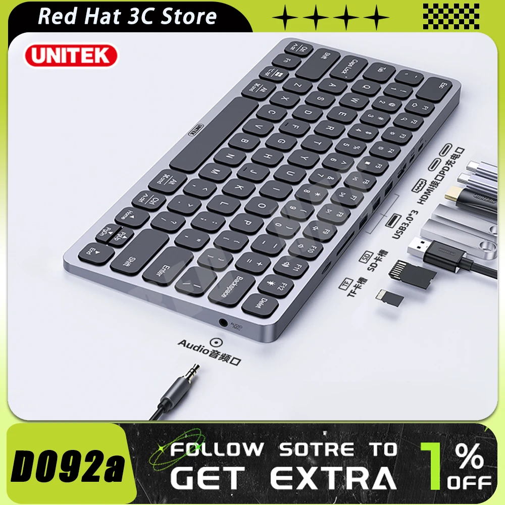 

Unitek D092a Keyboard Expand Aluminium Alloy Led Backlight Keyboard 100w Windows/Mac/Ios/Android Pc Gamer Accessories Office