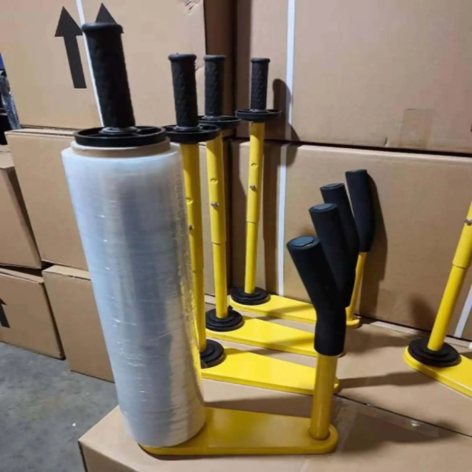 Shrink Wrap Dispenser Holder Professional Iron Material Adjustable Film Height Packing Accessory for Pallets