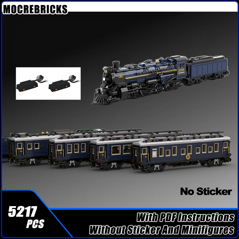 

Railway Train Sets Orient Express Passenger And Freight Steam Locomotive MOC Building Blocks Assembly Model Bricks Toys Gifts