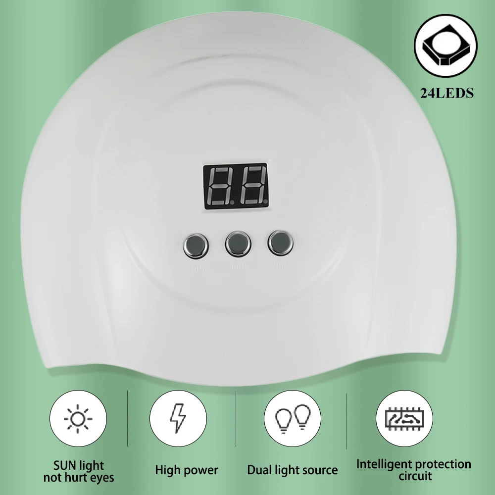 48W Draagbare Usb Nail Droger 24 Stuks Kralen Uv Led Nagellampen Uv Licht Voor Nagels Gel Polish Droogmachine Manicure Salon Tool