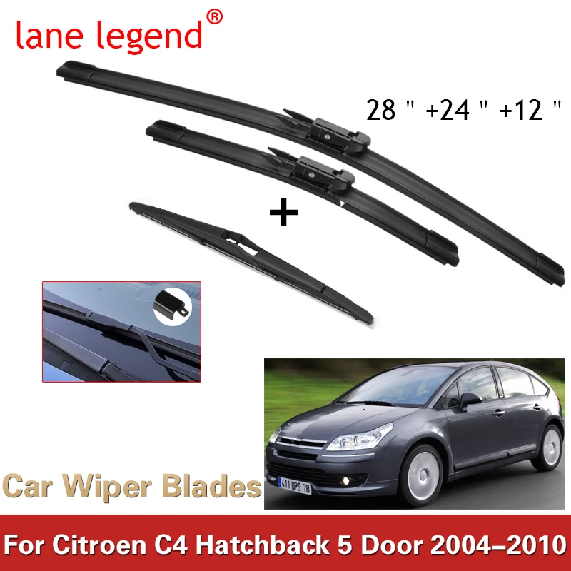 Car Windshield Windscreen Wiper Blades For Citroen C4 Hatchback 5 Doors Front Rear Window 2004 2005 2006 2007 2008 2009 2010