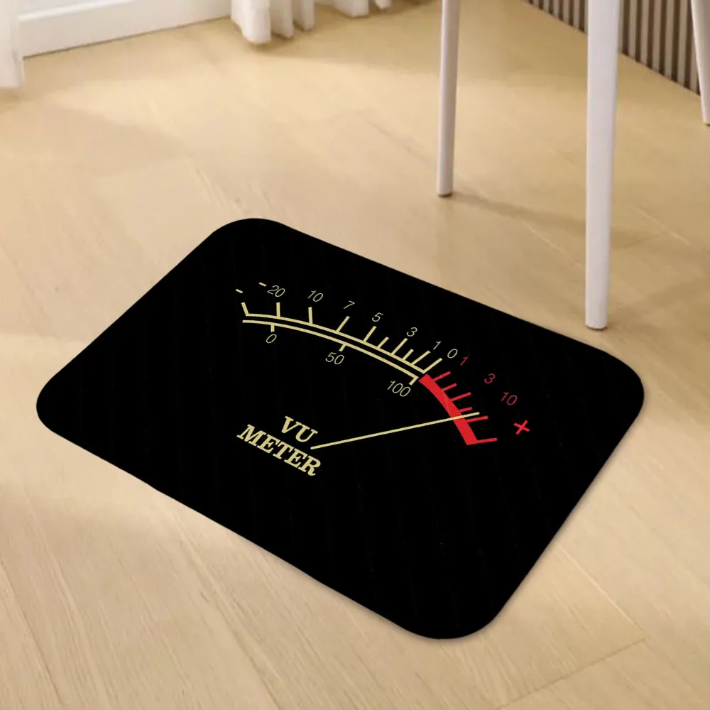Volume VU Meter Vintage Audio Engineer Recording Fan Classic Doormat Living Room Carpet Entrance Bathroom Floor Mat  Door 321