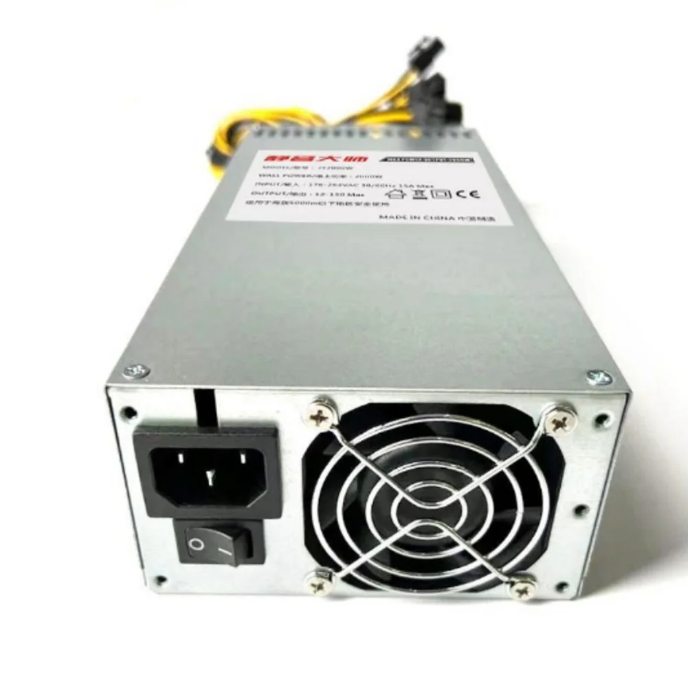 2000W PC Server Power Supply for Bitcoin Mining ATX 2000W PICO PSU Ethereum 6 Pin Cable Power Supply Bitcoin Miner Tools