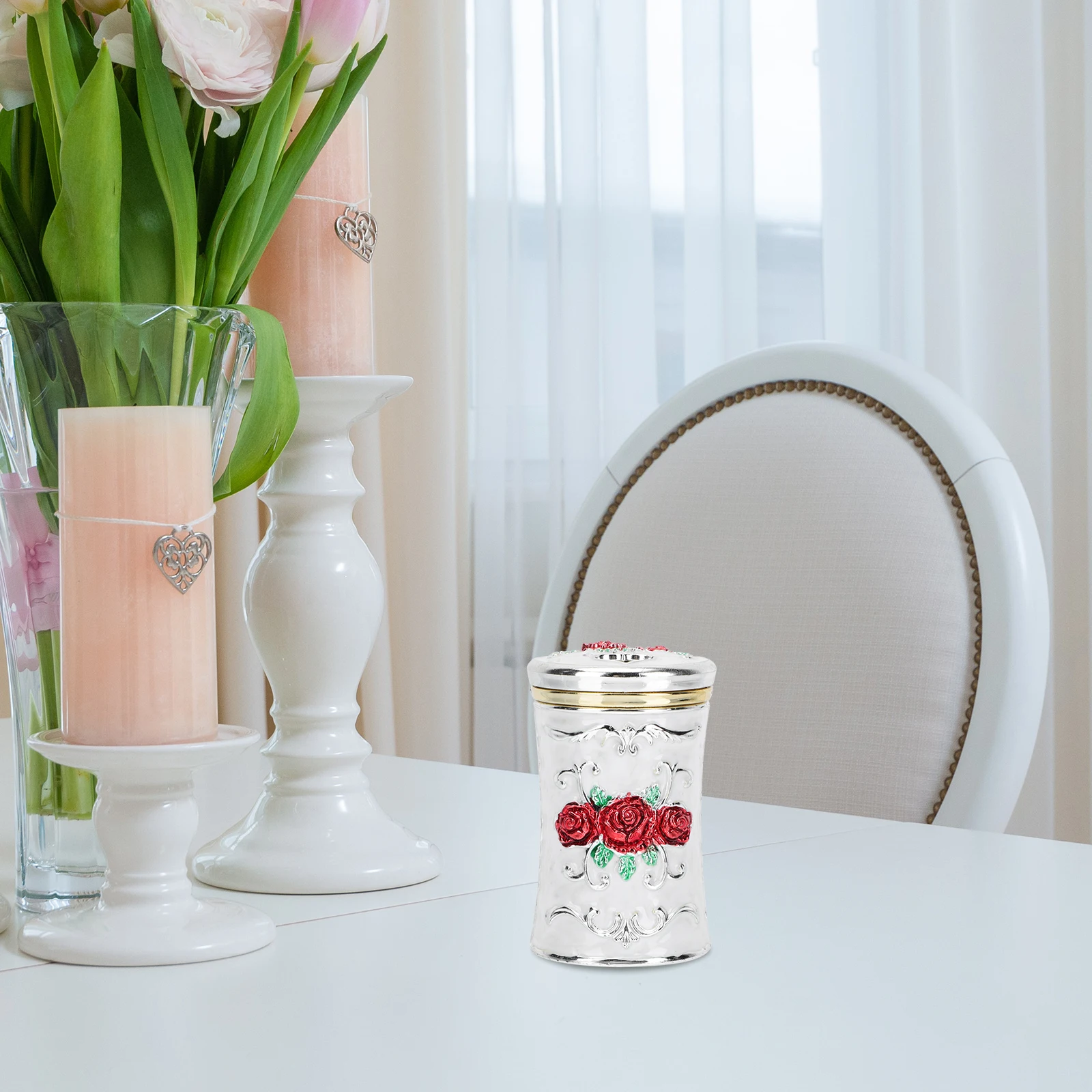 

1Pcs Toothpick Container Rotating Cover Small Body Large Capacity Practical Storage Organizer for Cotton Swabs Dental Floss