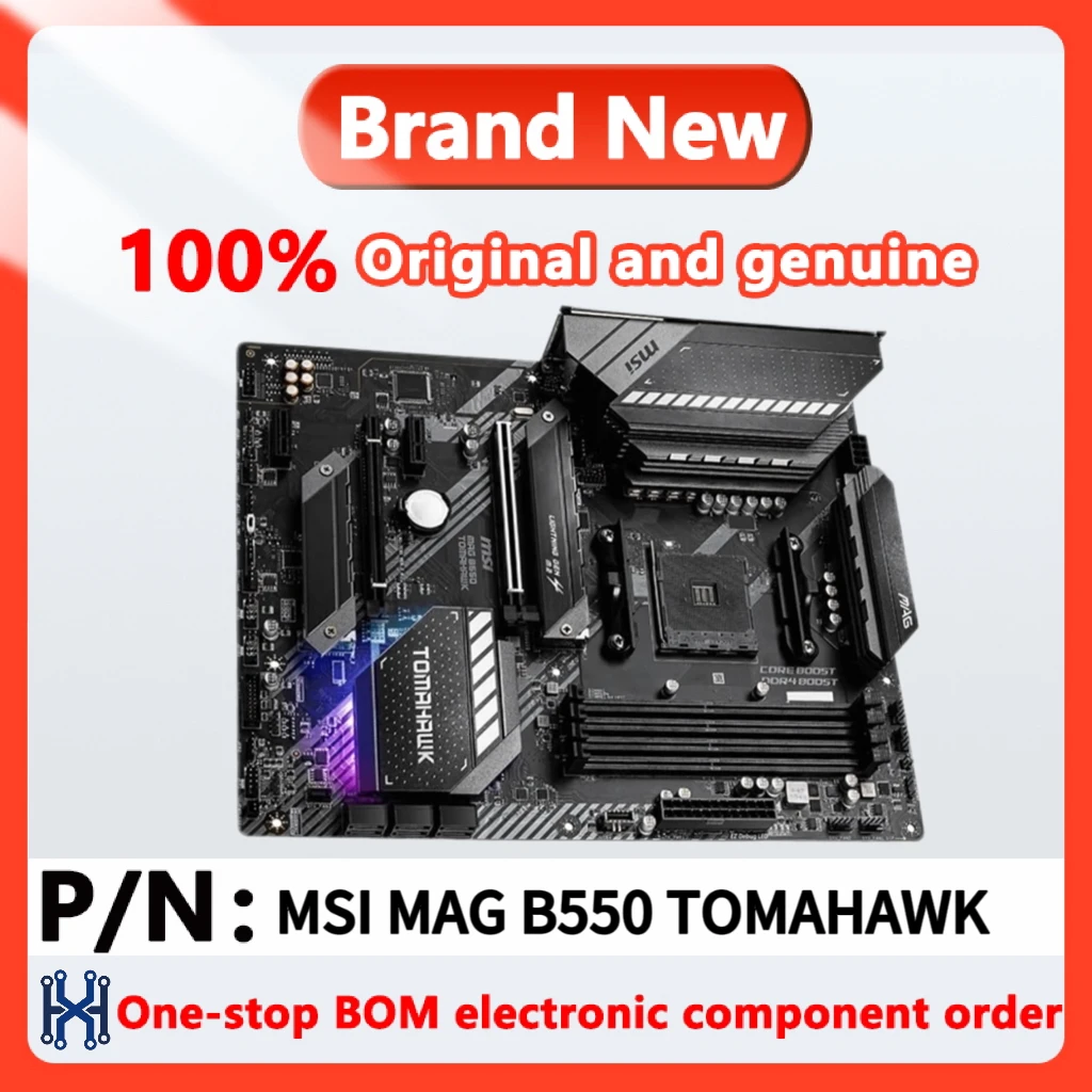 1pcs/LOT   MSI MAG B550 TOMAHAWK   AM4 64GB Motherboard Atx Standard   Box with motherboard  100% New original