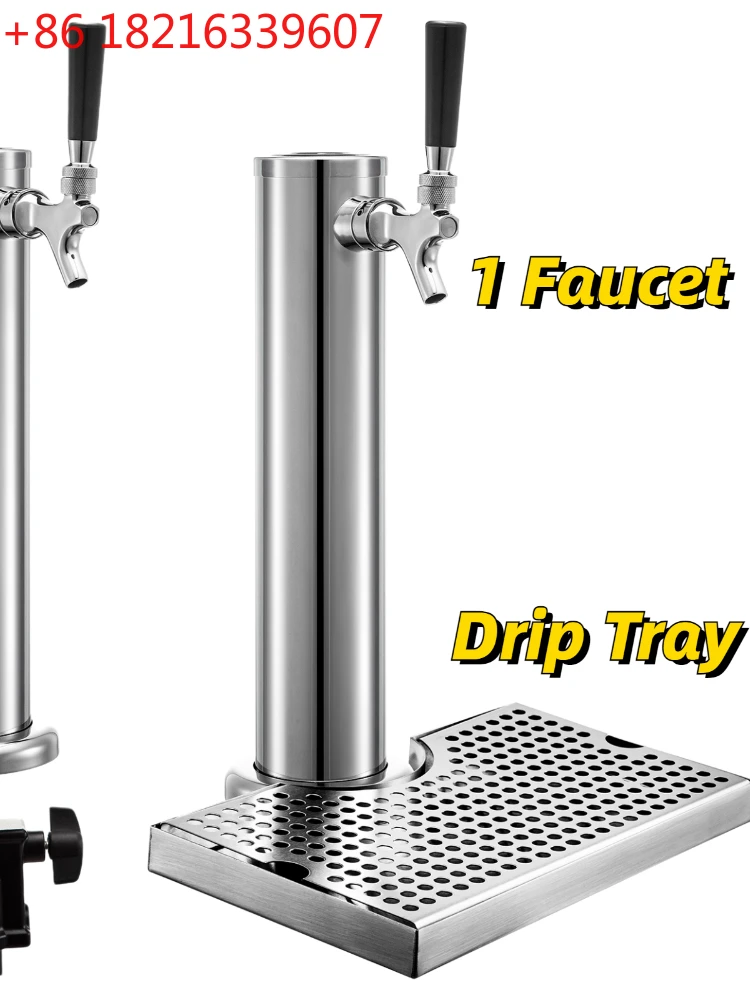 

Homebrew Beer Tower One Way Faucet with Drip Tray Stainless Steel Single Tap Column Wine Drink Dispenser Bar Accessories