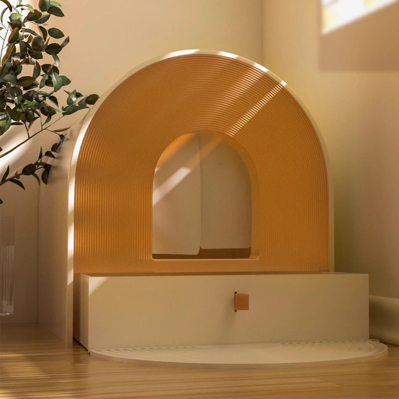 

Luxury Enclosed Cat Litter Box Modern Covered Cat Toilet Privacy Design Carbon Filter Odor Control Easy Clean Surface Products