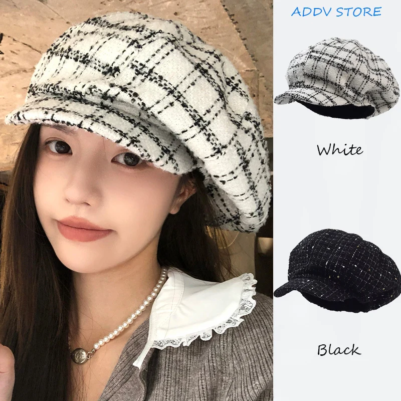 French Autumn Winter Hats for Women Plain Octagonal Newsboy Caps Men Ladies Casual Wool Hat Winter Beret Women Painter Cap Boina