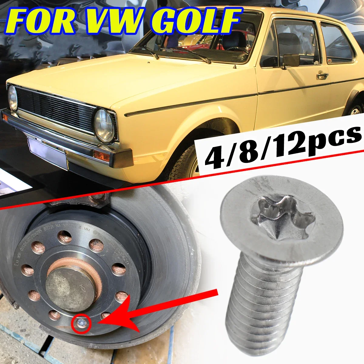 

Hex Socket Countersunk Bolt FOR VW GOLF MK1 MK2 MK3 MK4 CADDY SCIROCCO Brake Rotor Disc Retaining Screw Stainless Steel Parts