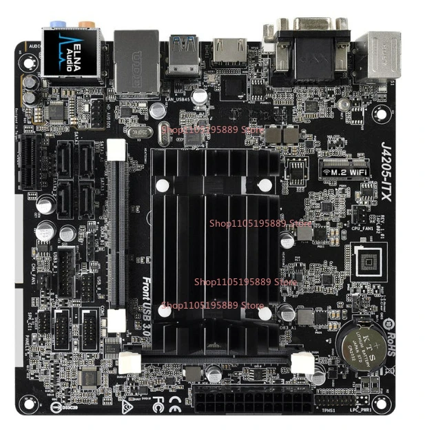 

Материнская плата ASRock J4205-ITX Quad Core NAS с низким энергопотреблением, J4205, 4 × SATA3, Mini ITX