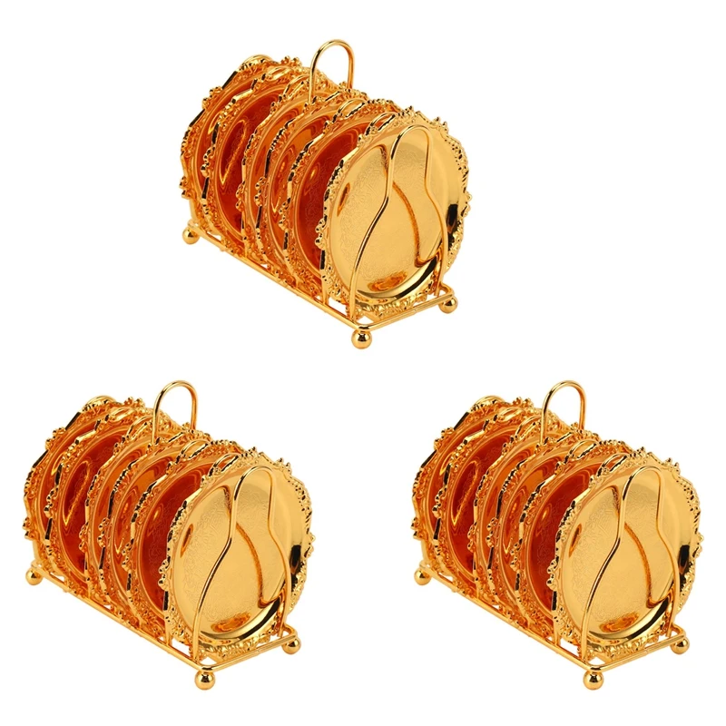 

Series 18 Piece Roller Coaster Creative Drink Coaster Decorative Frame Non-Slip Metal Coaster Desktop Display