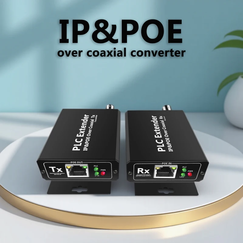 POE&IP OVER COAX KONVERTER POE Over Coax Extender EOC Strom- und Datenübertragung über RG59 Koaxialkabel Ohne Netzteil