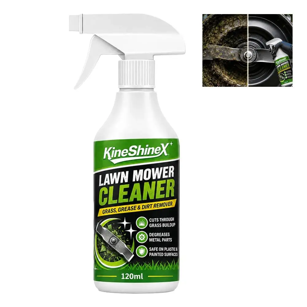 120ml Lawn Mower Cleaner Spray Lawnmower Cleaner Removes Heavy Oil Deep Cleans Safe Formula For Homeowners & Garden Enthusiasts
