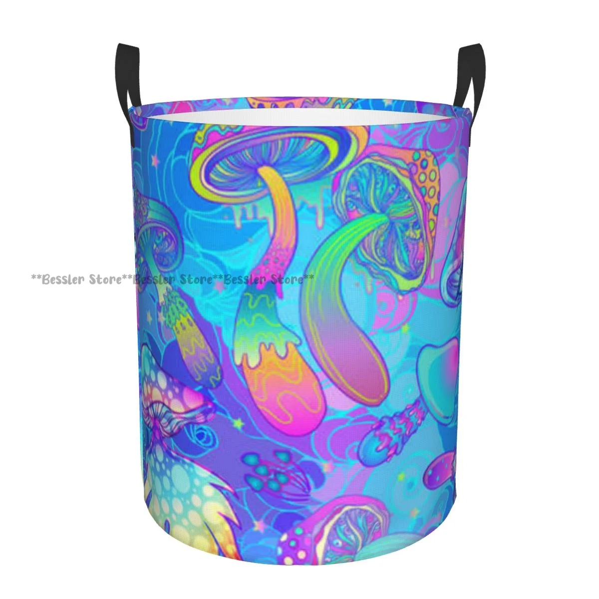 Laundry Basket Magic Mushrooms Psychedelic Dirty Clothes Storage Bucket Wardrobe Clothing Organizer Hamper