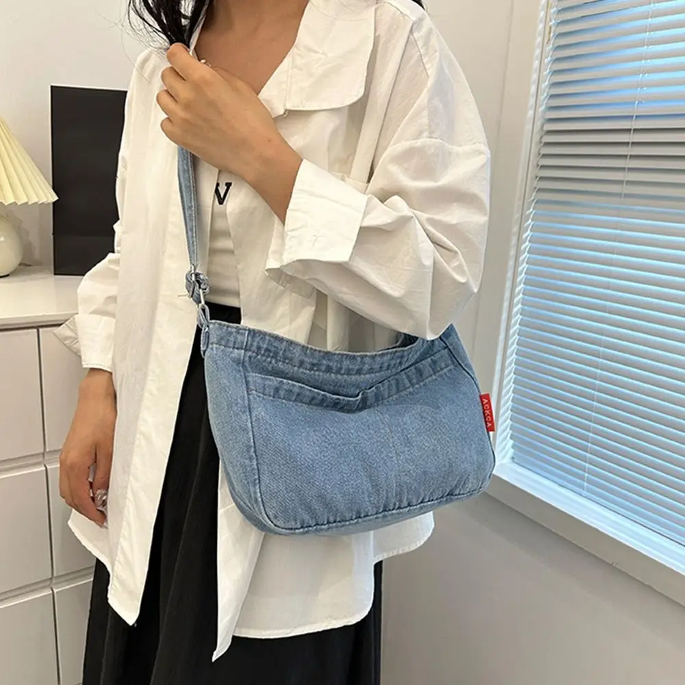 Denim Fabric Crossbody Bags Personality Ultra-large Capacity Vintage Tote Bag Handbags Gentlewoman