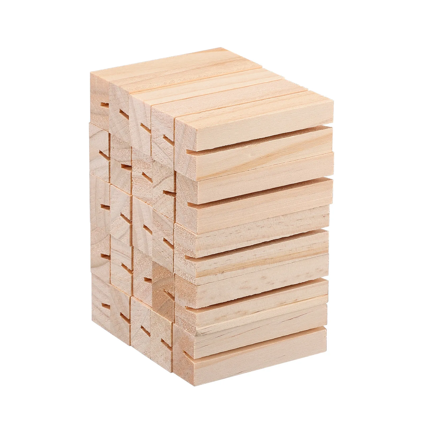 25Pcs Rectangular Wooden Business Cards Holder Tabletop Photo Stand Office Desk Organizer Card Clip Holder Wedding Number