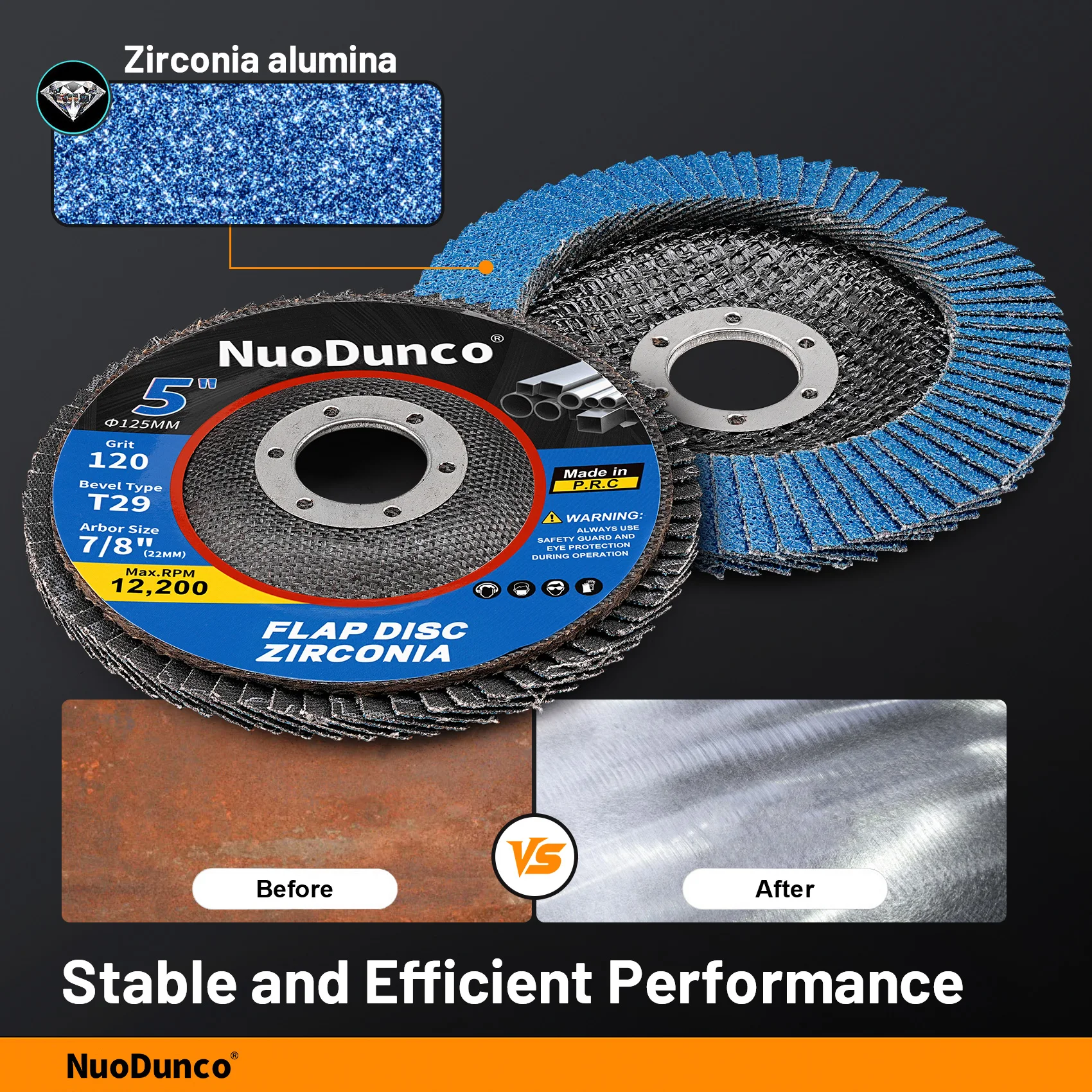 5 قطعة 125 مللي متر زركونيا رفرف أقراص الرملي القرص مجموعة زاوية طاحونة عجلات تلميع لطحن الخشب المعدني وإزالة الصدأ وإزالة الأزيز #3