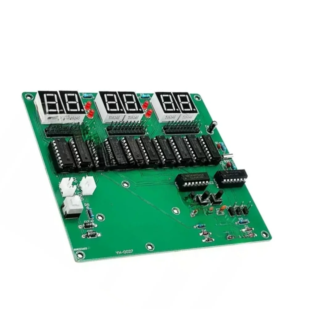 6 Digit Digital Clock Construction Kit for Learning Electronic Assembly Timing Circuits and PCB Component Placement