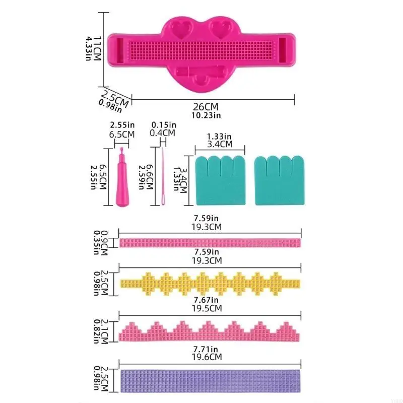 Y88D Kits pulseira amizade crochê para garotas Jóias pulsel