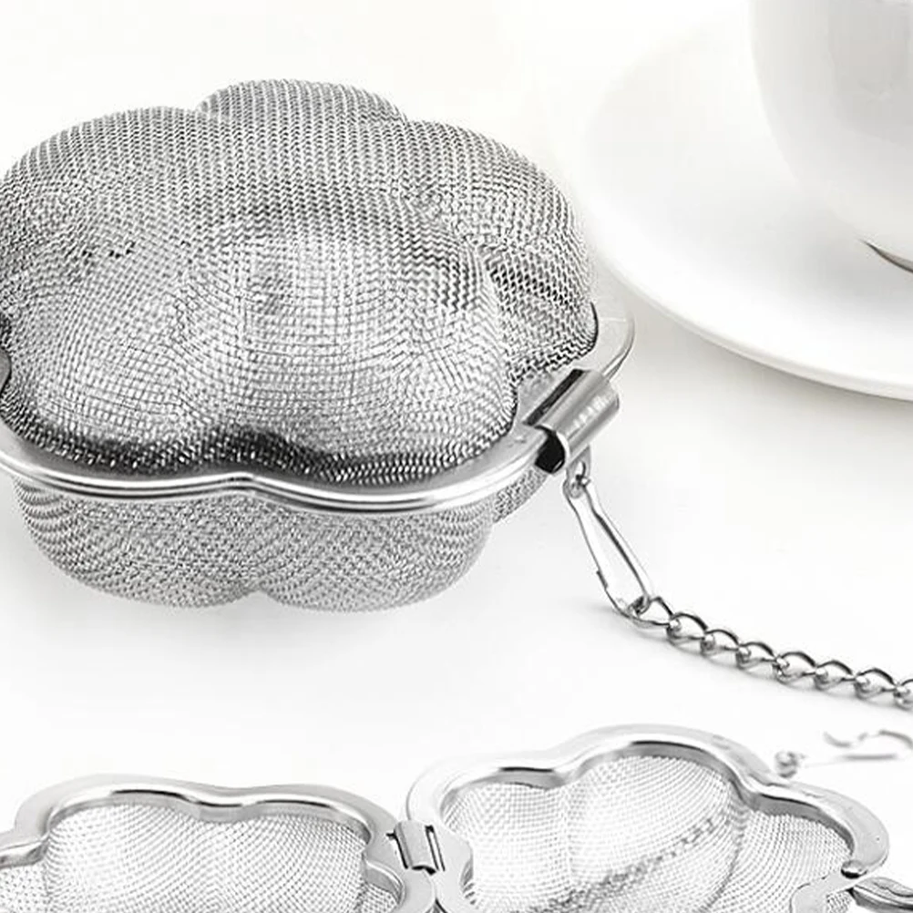 

Stainless Steel Tea Ball Strainer Silver Infuser Filter Chain Reusable Loose Leaf Teas Herbs Spices Kitchen Bar