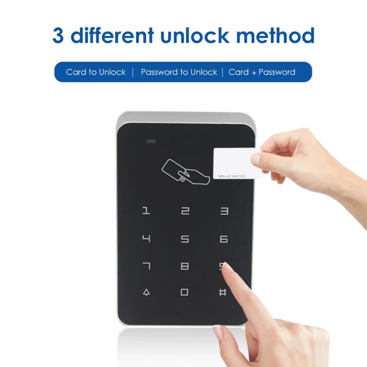 Standalone Access Control Keypad 125KHz 13.56MHz RFID Card Reader Touch Panel Password Door Controller 1000 Users Capacity