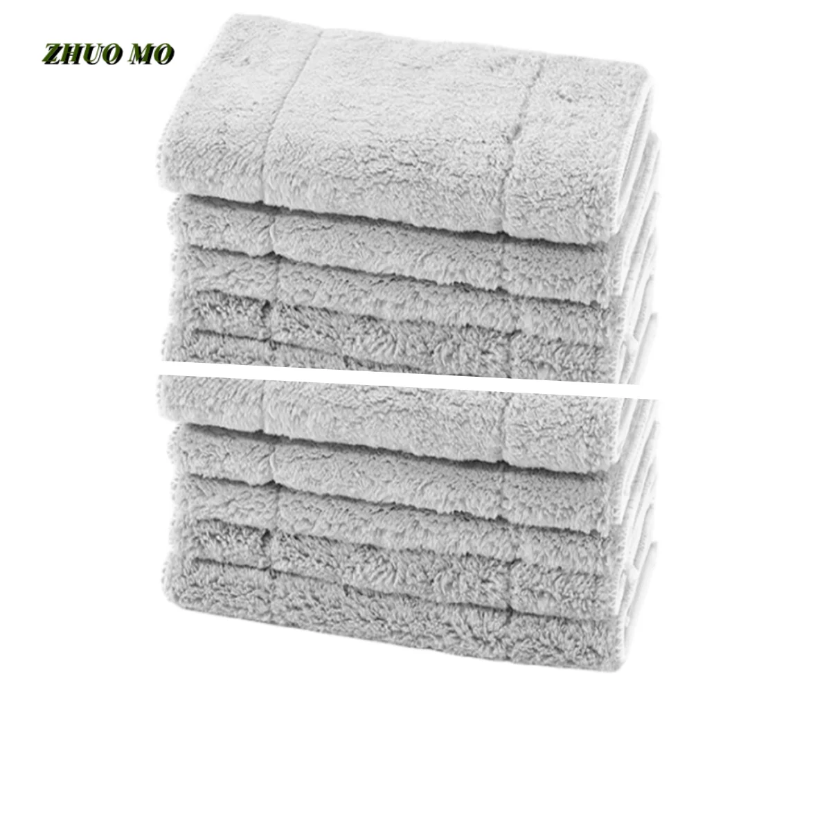 

Flat Mop Replacement Cloth, Gray Cloth Head, Absorbent, Microfiber Dust Remover, Household Floor Clean, 42*25 cm, 10PCs